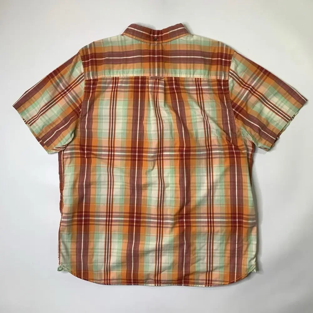 The North Face Shirt Mens XL Lightweight Cotton Plaid Button Down Short Sleeve